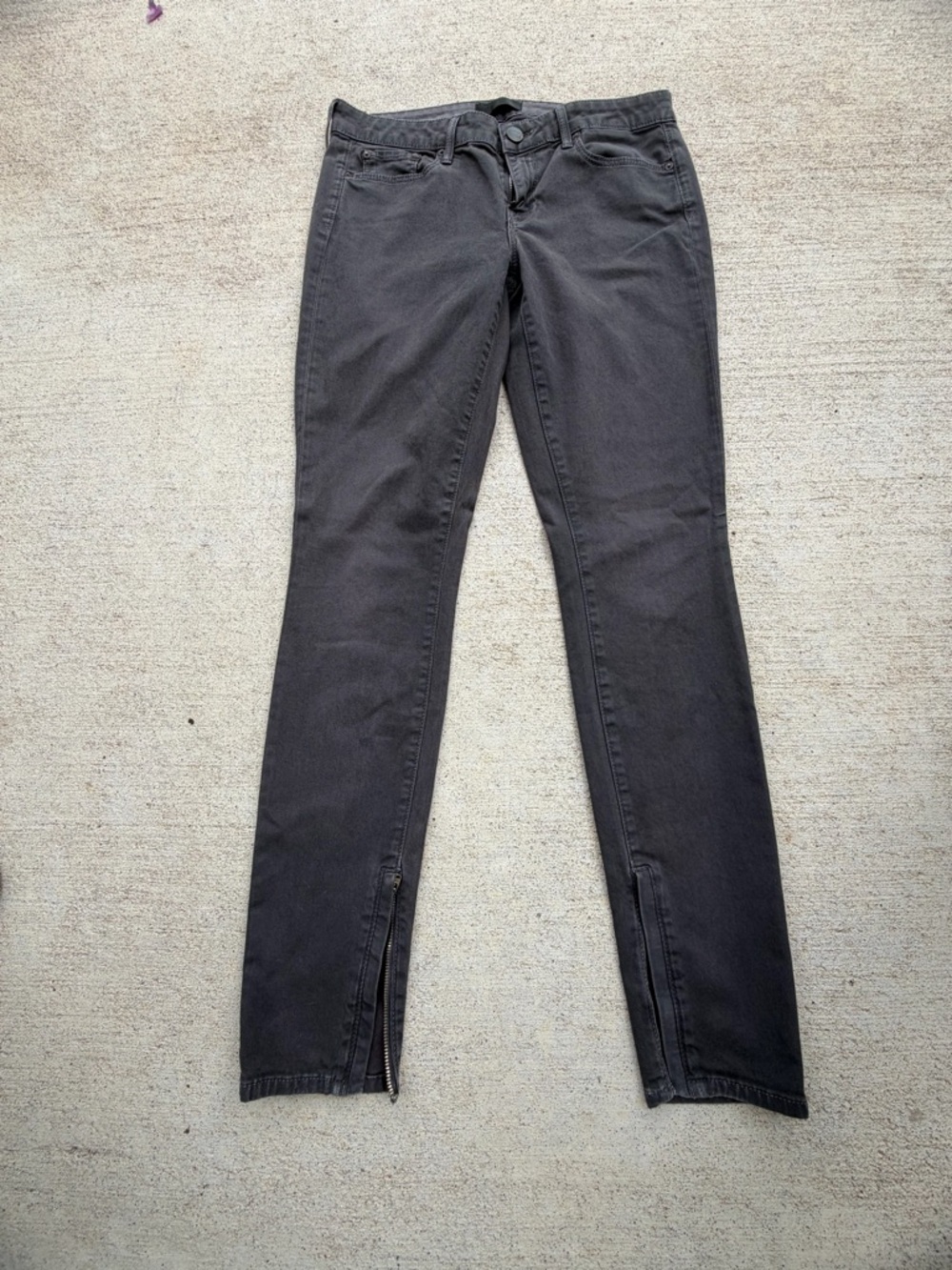 Vince Women's Charcoal Skinny Jeans with Ankle Zips